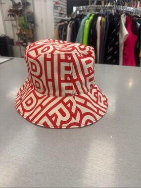 Fendi Red and White Logo Bucket Hat